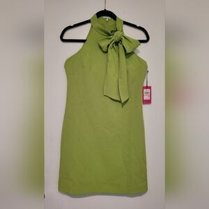 Vince Camuto Bow-Neck Dress in Kiwi (green)